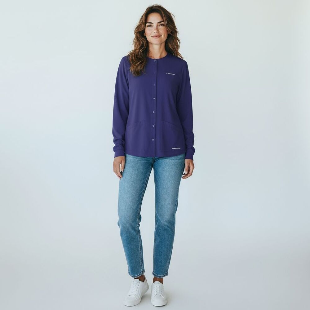 Skechers Scrub Top Size Xs Purple Long Sleeve